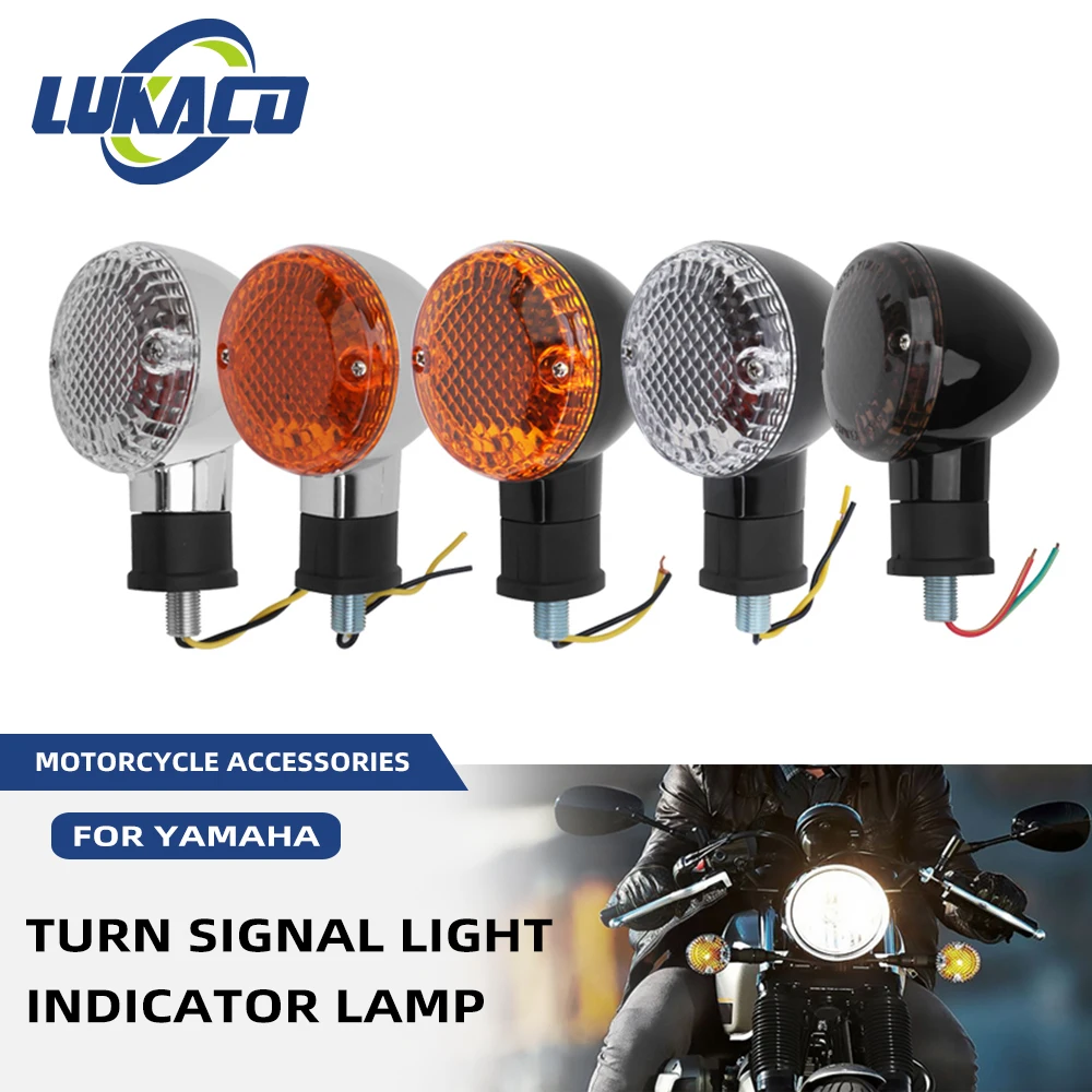 2Pcs Motorcycle Front Rear Turn Signal Light Flasher Retro Indicator Lamp Blinker For Yamaha Bolt XV950 XV 950 R/C Spec 14-18
