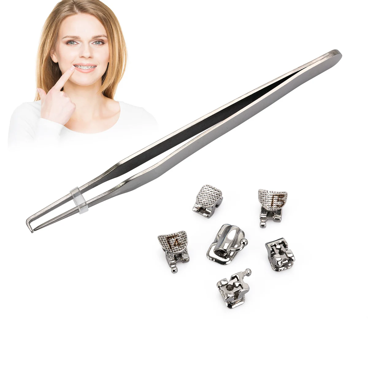 24 Stück/Box AZDENT Dental Kieferorthopädische Halterung Passive selbstligierende Zahnspangen Roth 0,022 Haken 345 mit 1st Molar Bukkalröhrchen – Detail 3