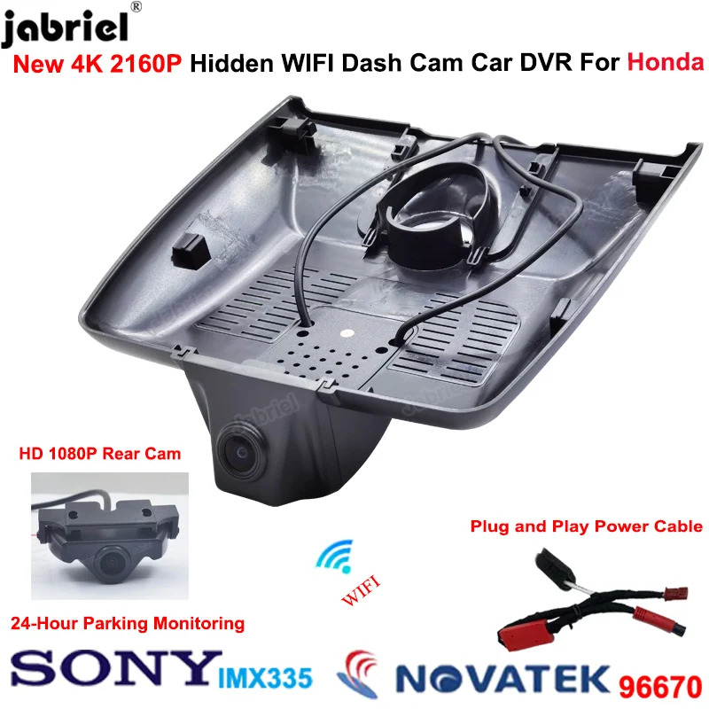 

4K Dash Cam Rear Camera For Honda Fit 2019 2020 2021 2022 For Honda Jazz GR9 2019 2020 2021 2022 2160P Car Dvr Video Recorder