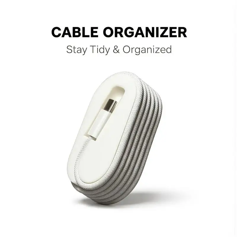 Compact Cable Winder and Organizer for Braided Data Cables - Ideal for Home, Office, and Travel