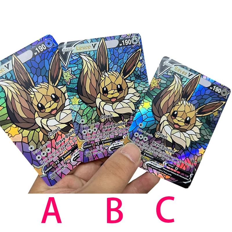 9Pcs/set Diy Pokemon Refractive Color Flash Card Sylveon Umbreon