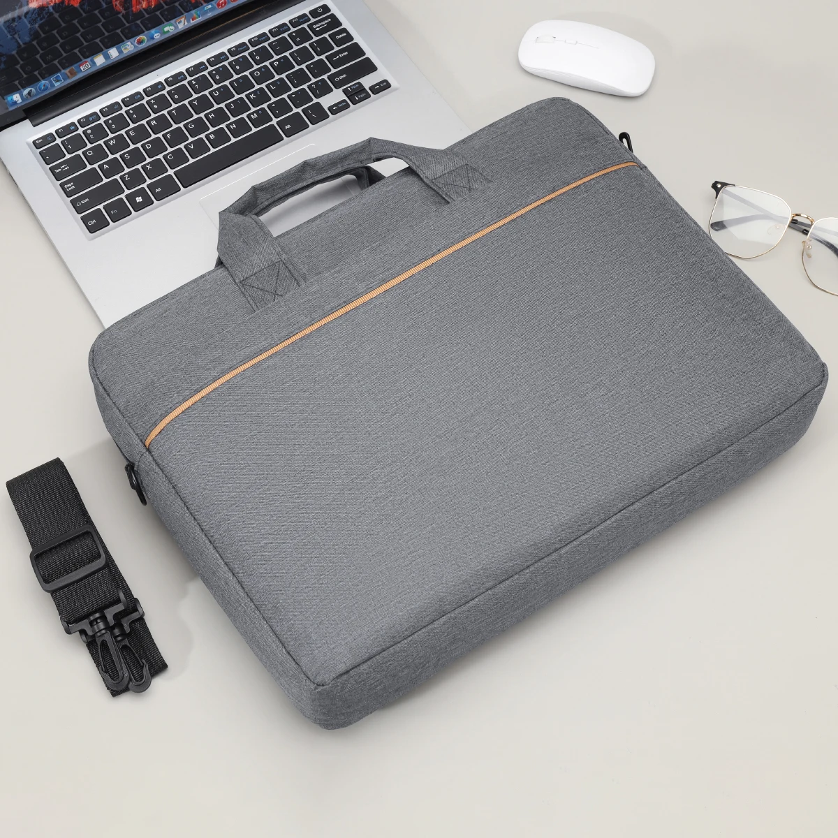 Large-Capacity Laptop Bag 16inch 14inch Handbag Suitable for Apple MacBook Air, Huawei Matebook, Lenovo Xiaoxin, Unisex, High-End New Style, Commuter Anti-Drop Protective Case