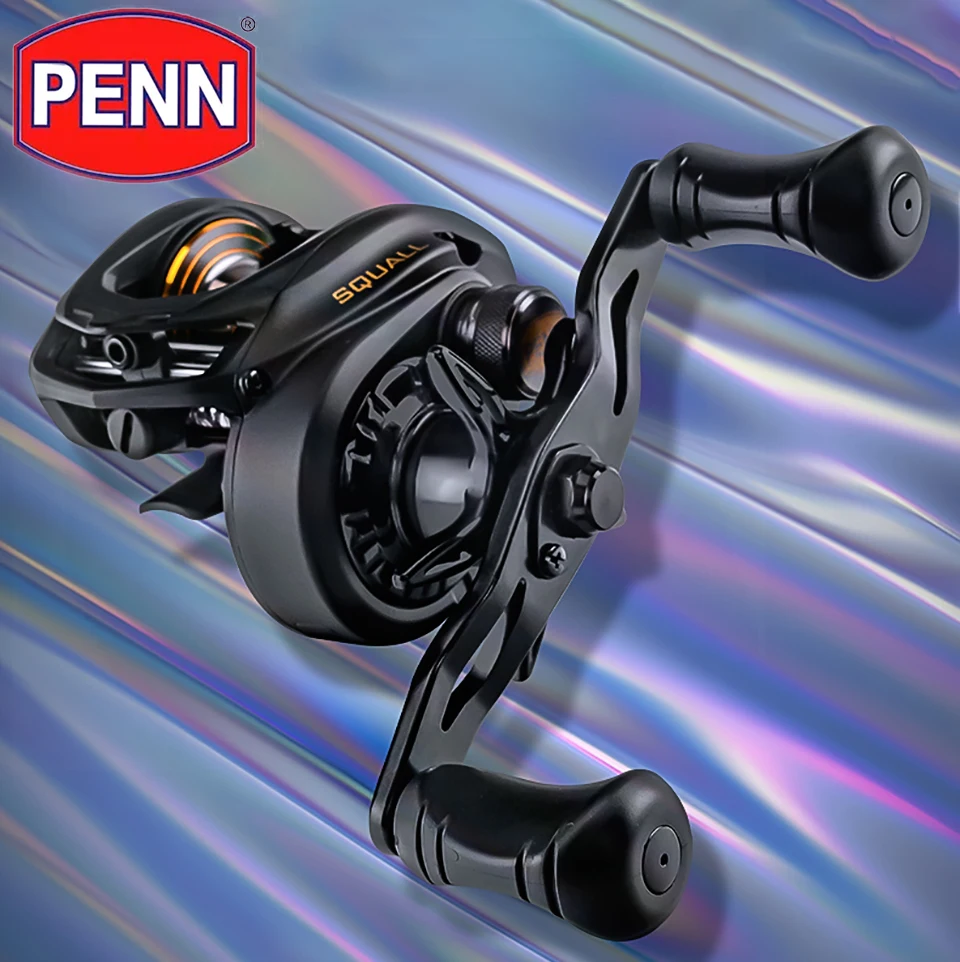 New PENN SQUALL Low Profile Baitcast Reels 5+1Stainless Steel Bearing Full  Metal Body Machined Brass Gears 9.2/7.3/6.6 Ratio