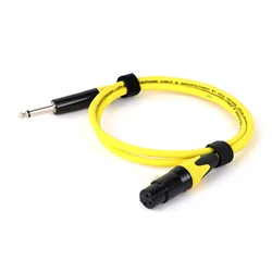 Premium XLR to 6.35mm Mono Audio Cable for Professional Sound Equipment (Yellow)