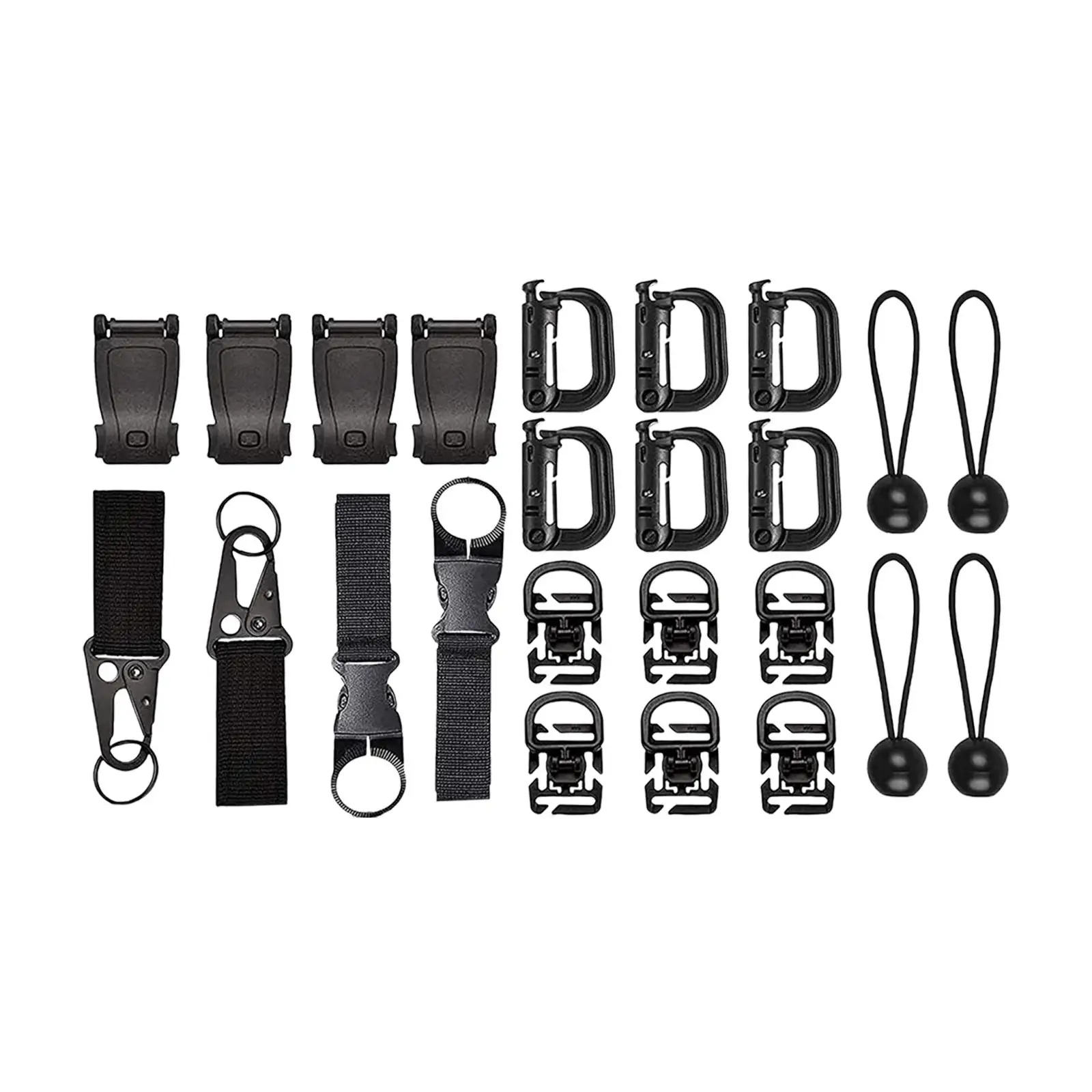 

Molle Accessories Kit Attachments Key Holder Locking Gear Clip Backpack Waist Bag Pouch for Camping Hiking Flashlight Riding