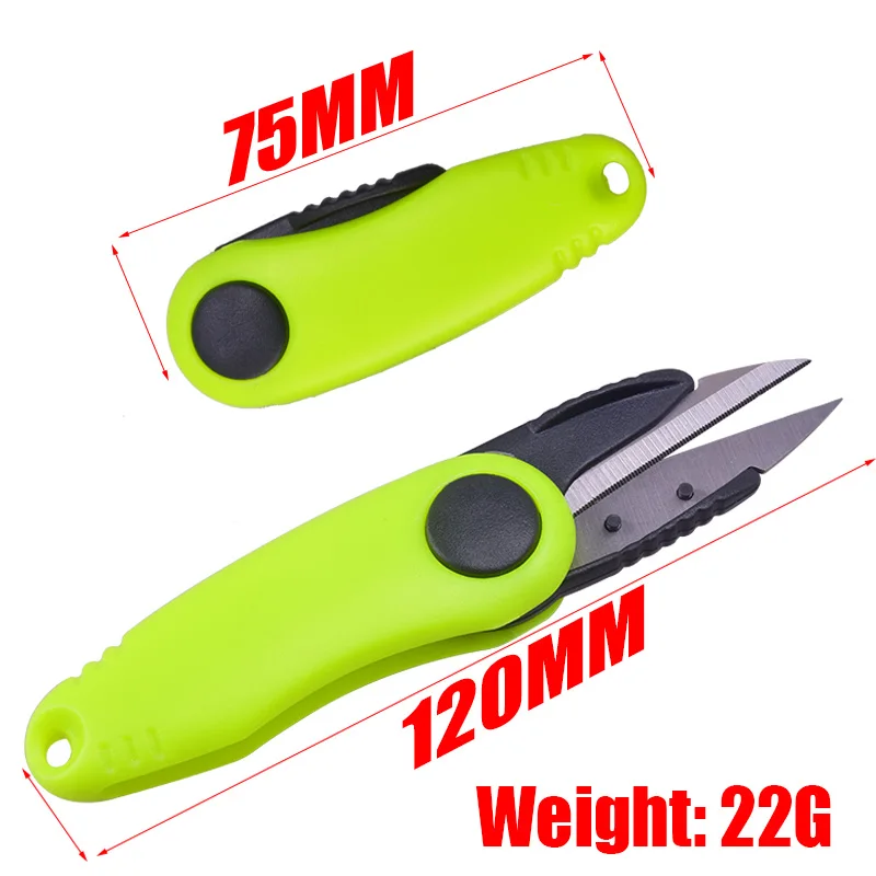 Small Scissors Foldable Fishing kit Shrimp-type Fishing Line Cutter Clipper  Nipper Hook Sharpener Fly Tying Tool Tackle Gear