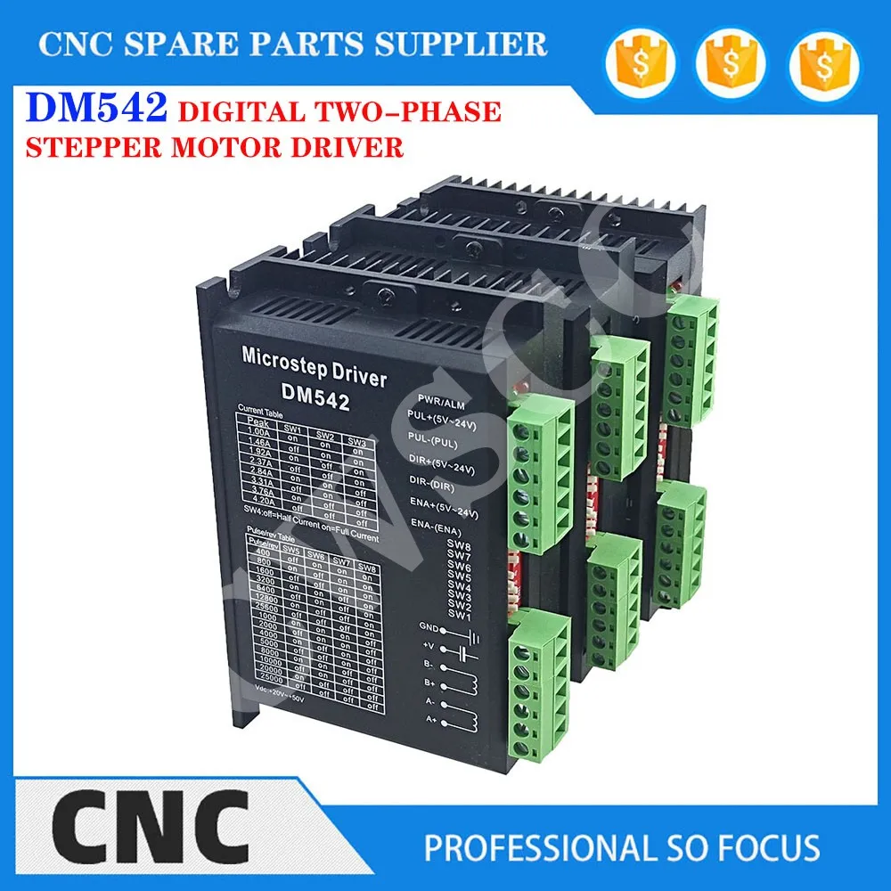 

3pcs Dm542 Stepper Motor Driver CNC Controller Nema17 Nema23 Motor Controller 128 Subdivision DC 18-48V 4.2A 42 57 86 Motor