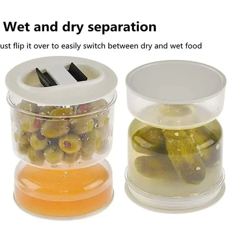 Storage box Home sealed jar for pickle kitchen wet and dry separation pickle strainer container food storage