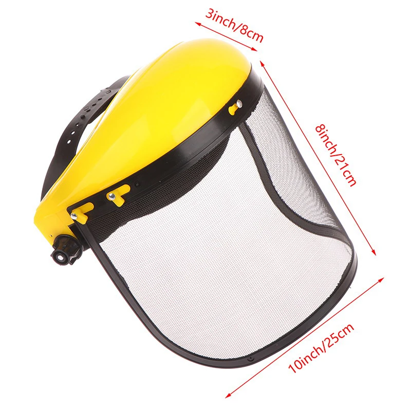 1PCS Stainless Steel Garden Grass Trimmer Safety Helmet Hat With Full Face Mesh Splash Proof Face Screen Protective Mask