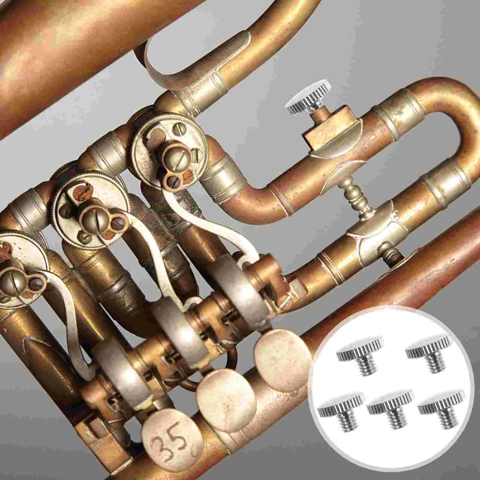 5 Pcs High Quality Metal Trumpet Accessories Piston Screw Slide Finger Ring Fixing Screw Musical Instruments Brass Wind