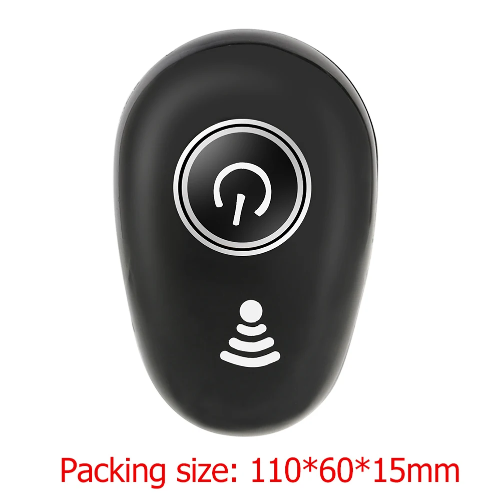 S650 무선 블루투스 호환 미니 이어폰, 핸즈프리 인비저블 이어버드, 블랙