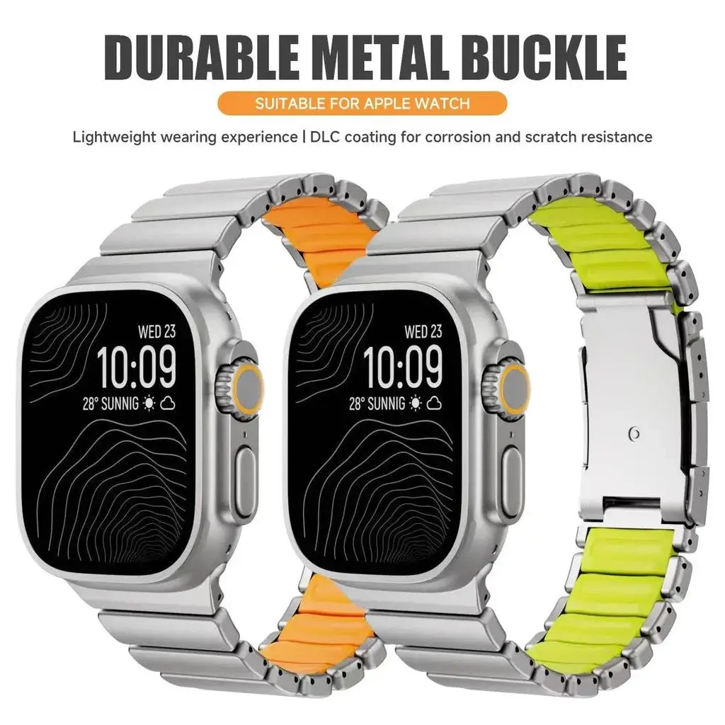 Titanium Silicone Metal Watch Band - Premium Style with Universal Fit