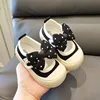 Girls Fashion Shoes Canvas Sneaker Kids Polka Dot Bow Princess Flats Breathable Baby Shoes Student Soft Sole Casual Spring Shoes 2