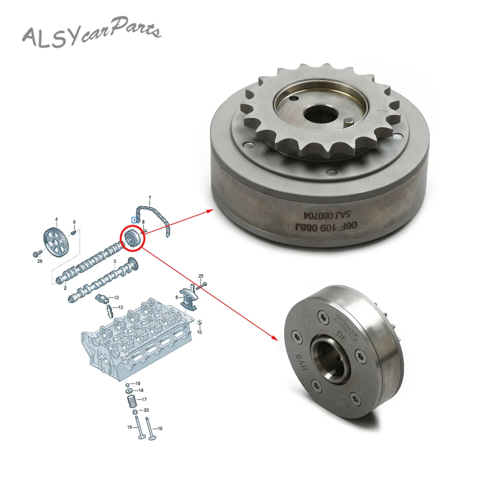 Audi And Volkswagen Camshaft Genuine Audi/Volkswagen 06H 109 021 K 06H.109.021.K 06H109021K 06H 109 021 K | Pelican Parts