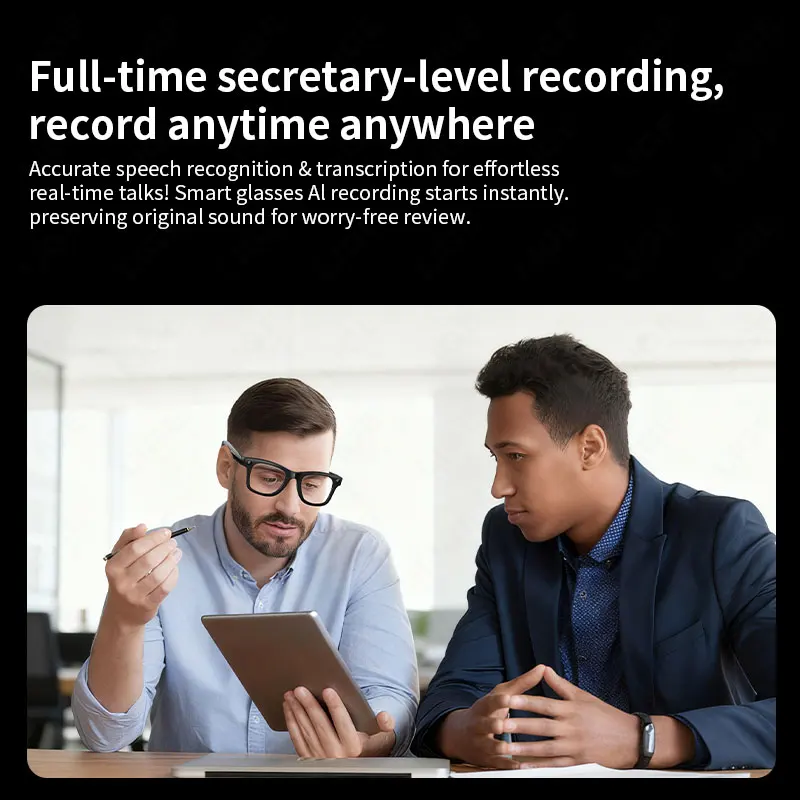 LIGE New AI 500W Camera Smart Glasses HD Video Shooting Bluetooth Call Sunglasses Voice Control Translation Color-change Lenses