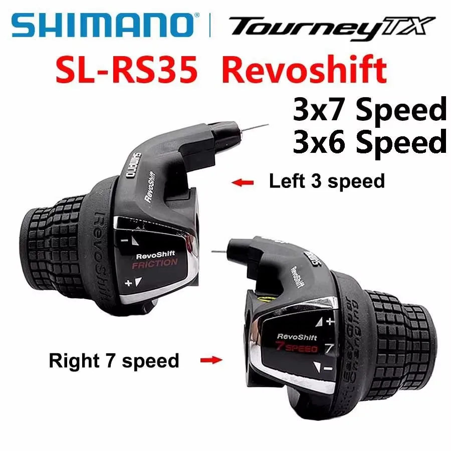 Shimano Tourney SL RS35 Revoshift Grip Bike Twist Shifter Lever with Grips