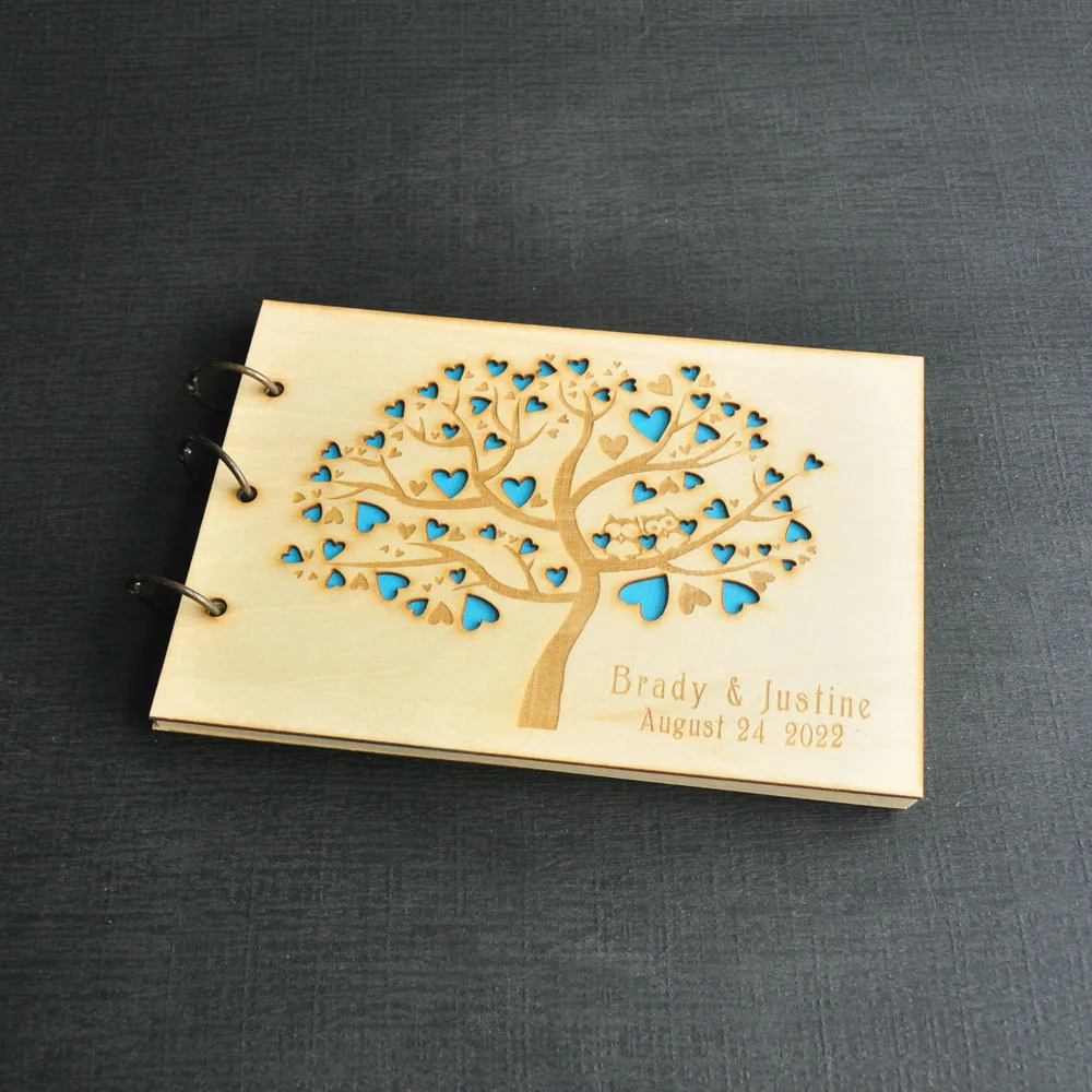Personalized Wedding Book Engraved Wedding Guestbook Signature Book For Guests Custom Wedding GuestBook Rustic Wedding Album
