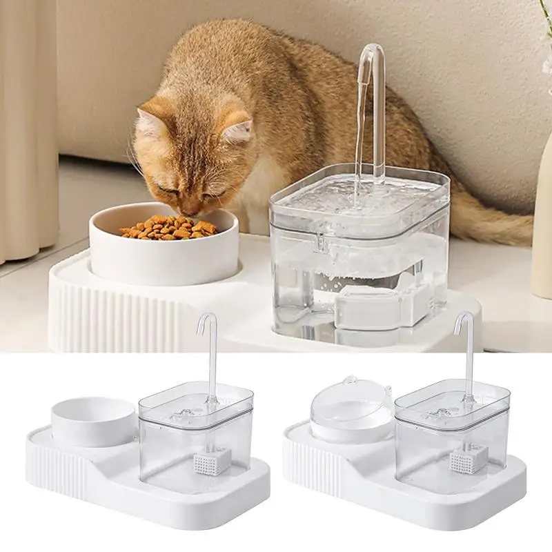 

Набор чашек для кошек и домашних животных 2 в 1, автоматический диспенсер большой емкости для кошек, для больших и маленьких питомцев
