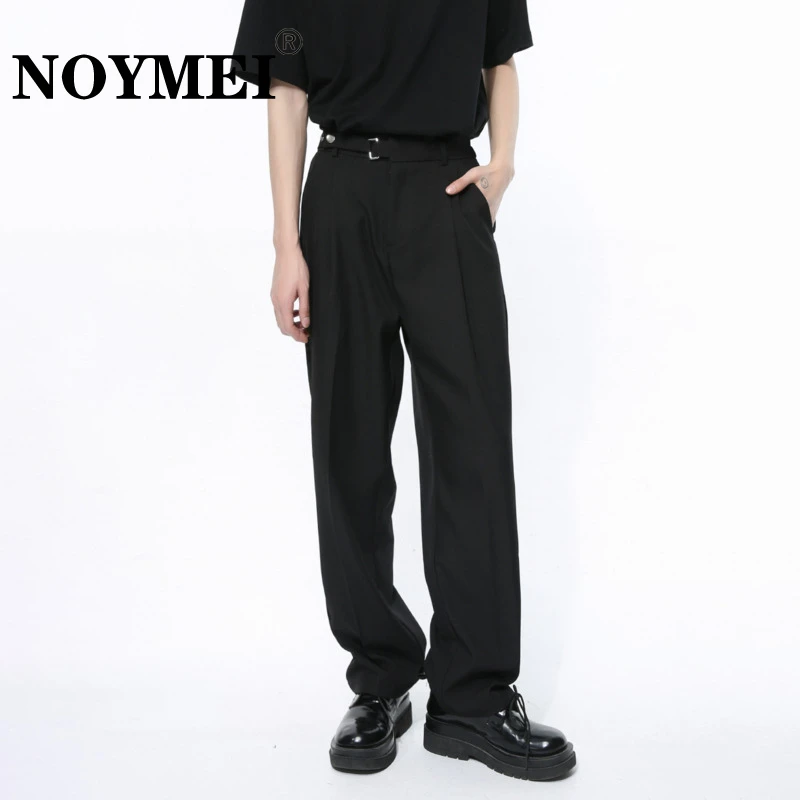 

Мужские костюмные брюки NOYMEI, однотонные модные Универсальные черные модные брюки с эластичным поясом, новинка весны 2024, WA4014