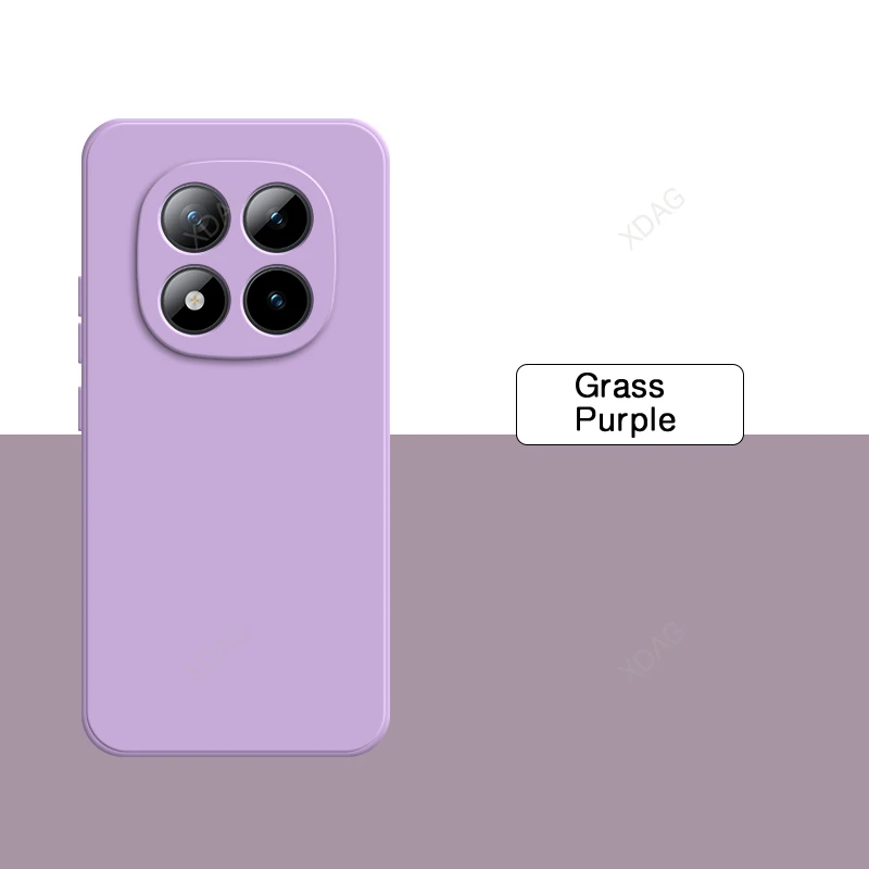 Liquid Silicone Shockproof Phone Case Cover with Lens Protection - Soft Square Shell