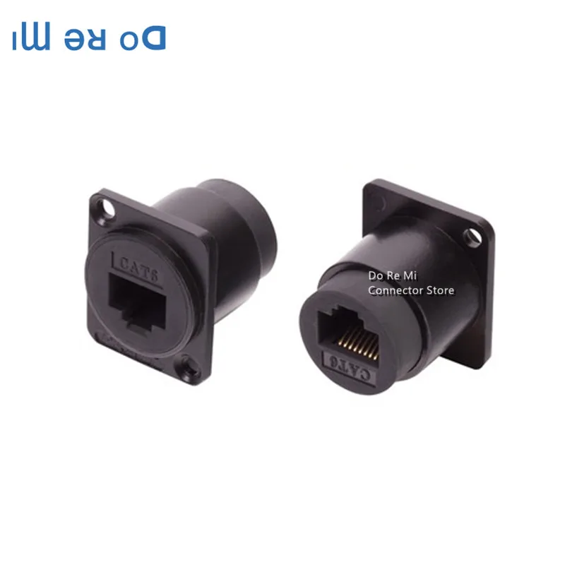 

150pcs/lot D-type Module RJ45 Socket Cable Female Signal Connector Cat6 Panel Mount Network Ethernet Extension Interface Adapter