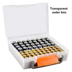 72 - Slot Battery Organizer and Storage Case (Transparent)