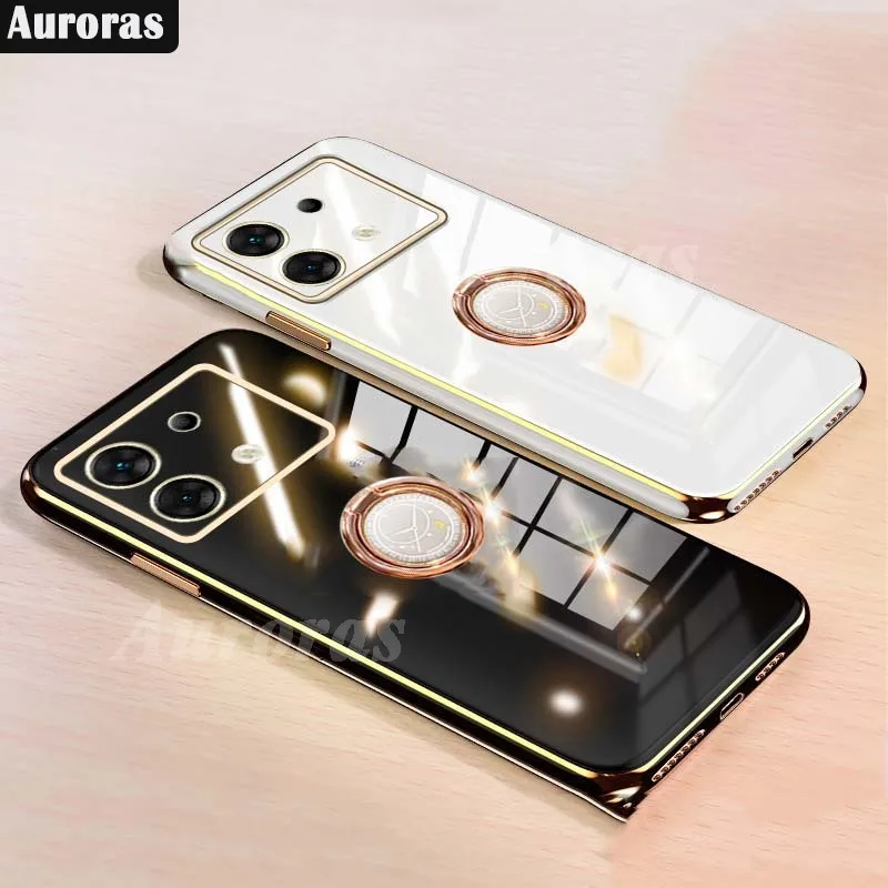 Auroras 30 5G Case With Finger Ring Plated Bezel Soft Shell For Infinix Zero 20 Ultra Shockproof Cover_voghion.com