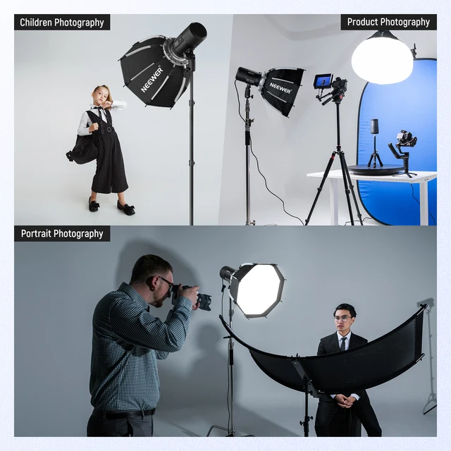Beauty Dish Lighting Setup Photo Studio Light Box Collapsible