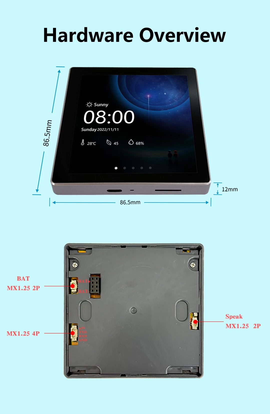 ESP32-S3 Arduino LVGL WIFI und Bluetooth-Entwicklungsboard 4,0 Zoll 480 * 480 Smart Display kapazitive Touch ohne Bodenschale – Detail 1