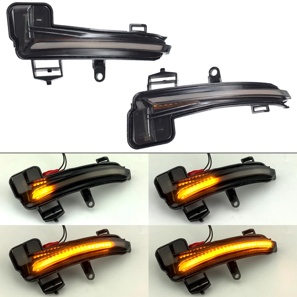 

2* 12V Dynamic LED Car Turn Signal Lights LED Side Mirror Yellow ABS Sequential Lights for Skoda MK3 III B8 2016-2019