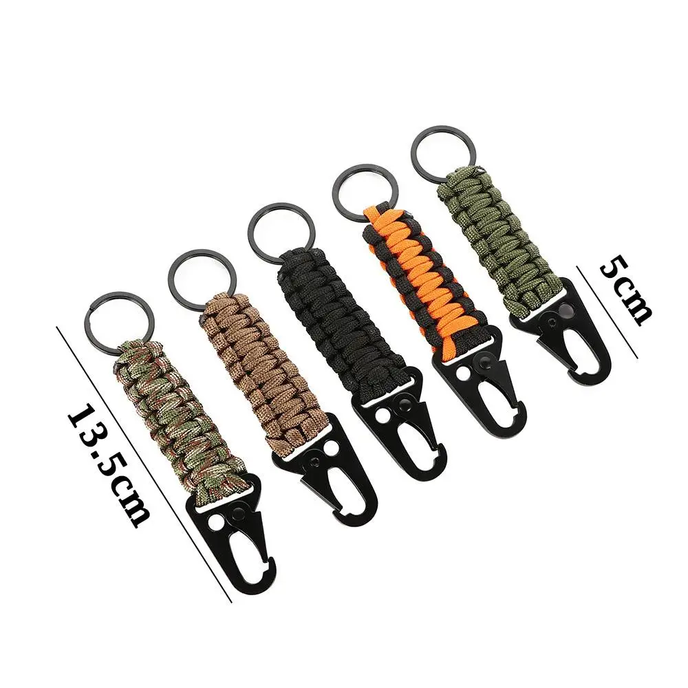 Survival Outdoor Umbrella rope Braided Lanyard Buckle Hook Keychain Carabiner