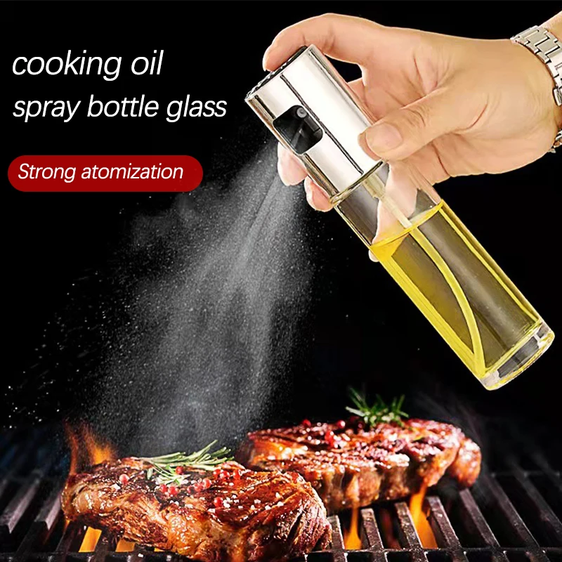 Edible Oil Spray Bottle Glass BBQ Olive Salad Oil Spray Kitchen Cooking