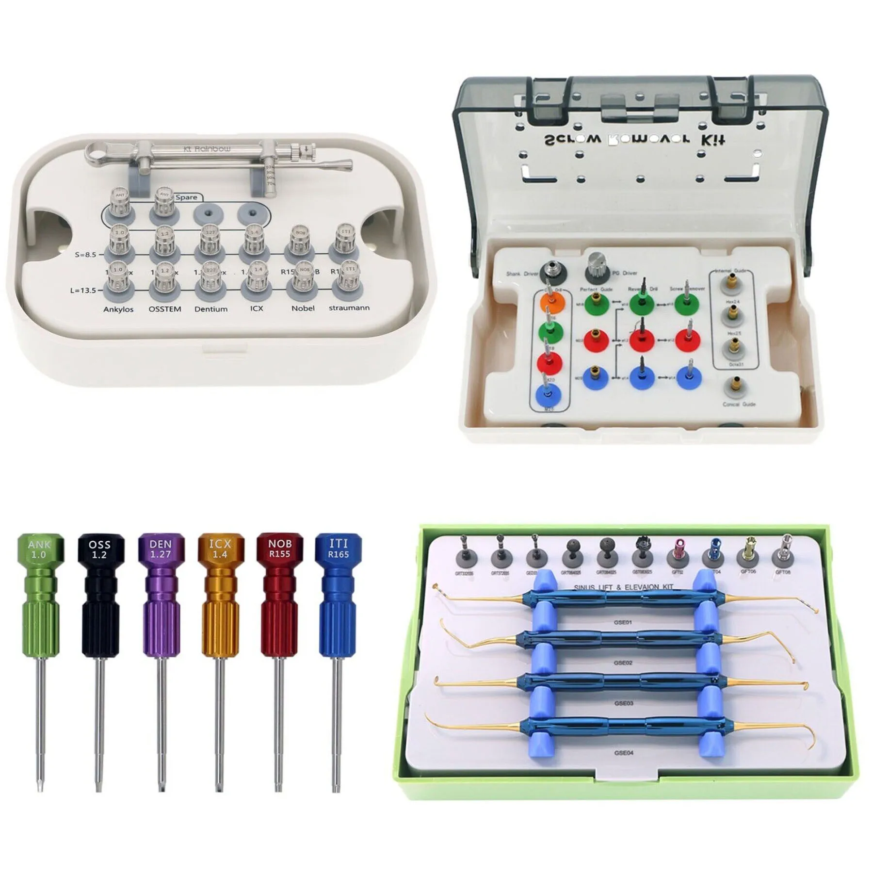 

Универсальный комплект для удаления поврежденных зубных винтов из нержавеющей стали медицинского класса