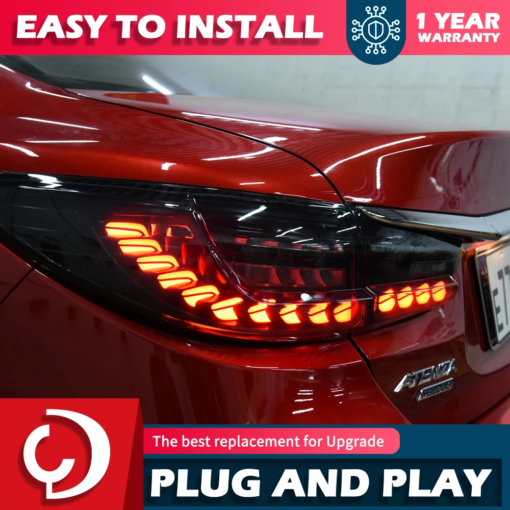 

Автомобильный Стайлинг для Mazda 6, задние фонари 2013-2019, светодиодные динамические сигнальные задние фонари светодиодный противотуманные фонари DRL, тормозные задние автомобильные аксессуары