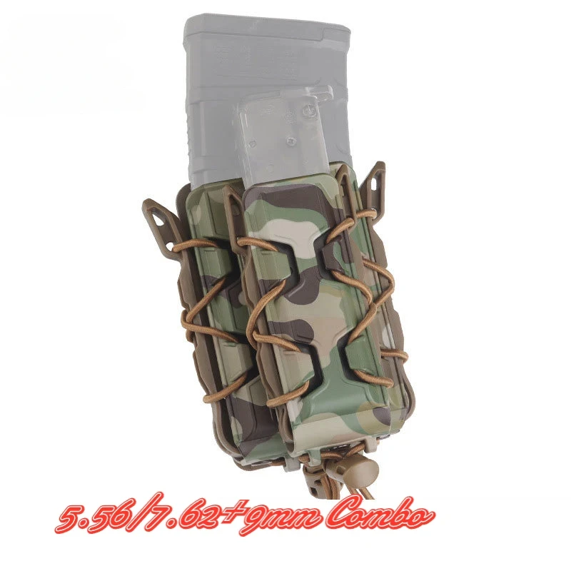 Tactical Magazine Pouch Combo Molle Mag Holder Rifle Con Pistola Mag Pouch 5.56 7.62 9Mm Airsoft Holster Accessori Per Attrezzature