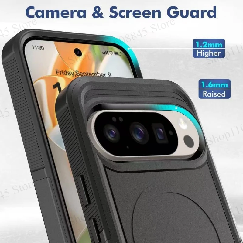 Rugged Shockproof Magnetic Case - Dual-Layer with Wireless Charging Compatibility