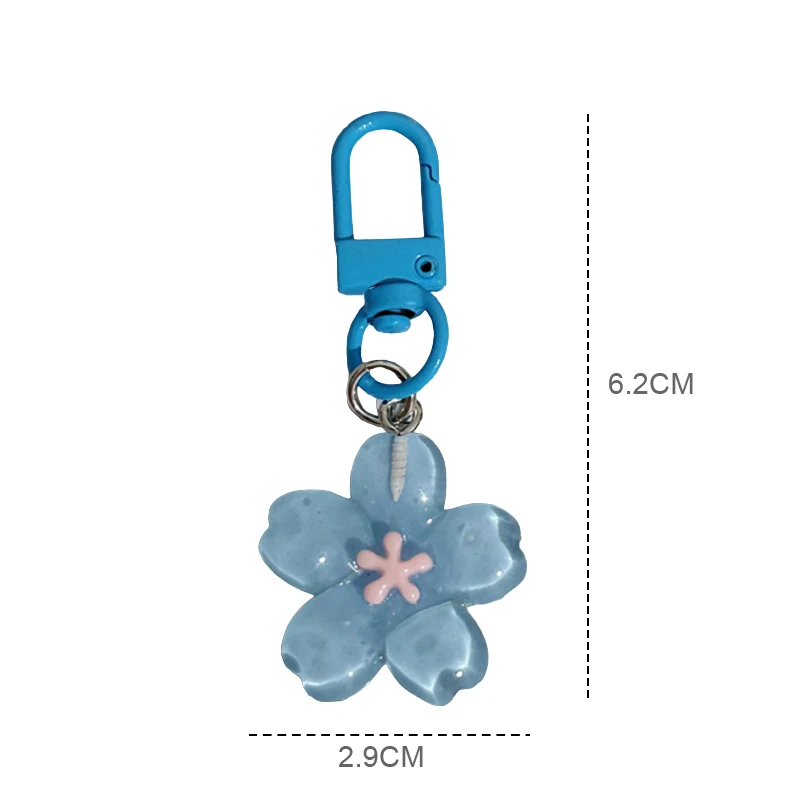 Portachiavi donna portafortuna con ciondolo fiore di vere pietre du