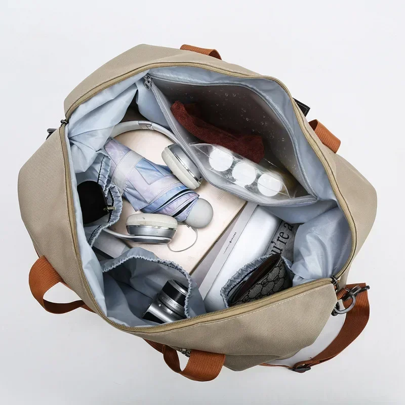 Women's Large-Capacity Gym and Travel Shoulder Bag with Wet-Dry Separation
