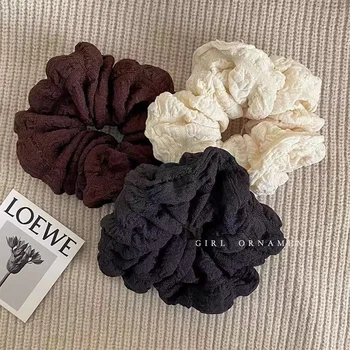 Donna coreana Grande soffio di crema Elastici Fascia per capelli Tinta unita Scrunchies Elastici per capelli Donna Coda di cavallo Tenere Accessori per capelli