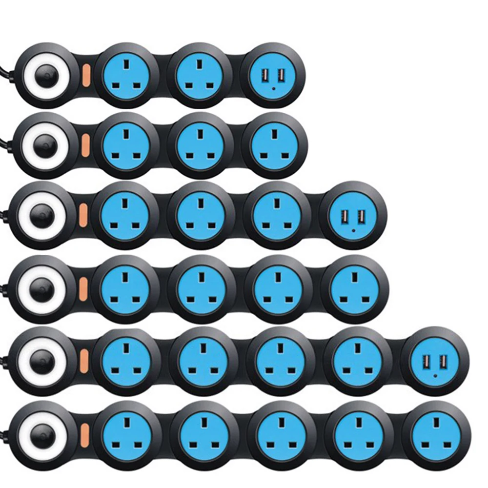 Electric Power Strip Flexible Rotary Movable Outlets UK Plug Socket