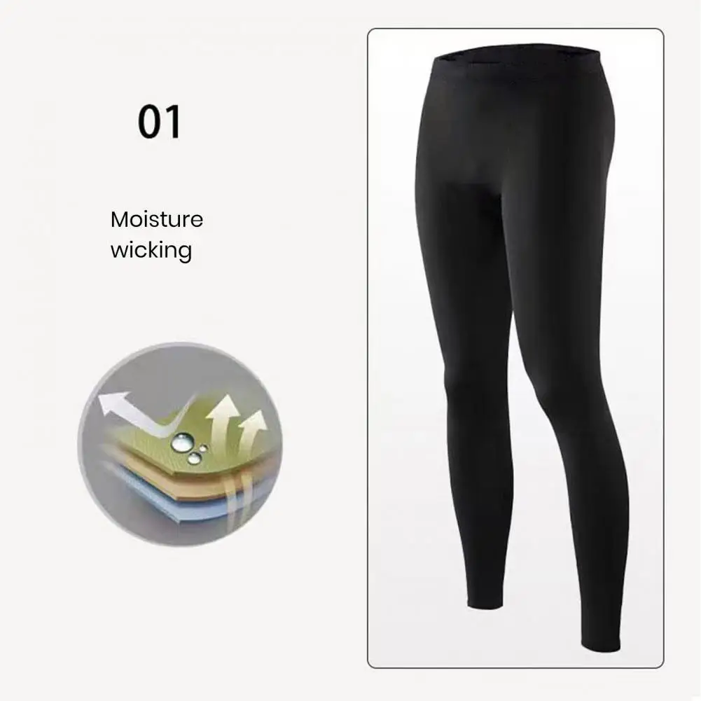 

Tummy Control Pants High Elastic Pants Men's High Elasticity Thermal Pants with Soft Plush Warmth Firm Stitching for Winter