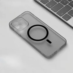 Custodia per telefono in TPU morbido semi-trasparente e shockproof migliorata, compatibile con la ricarica MagSafe