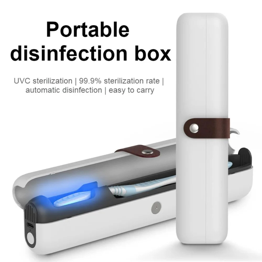 Toothbrush Sterilizer Portable Mini Personal UV Waterless Travel Size Chopstick Tableware Sterilization Box