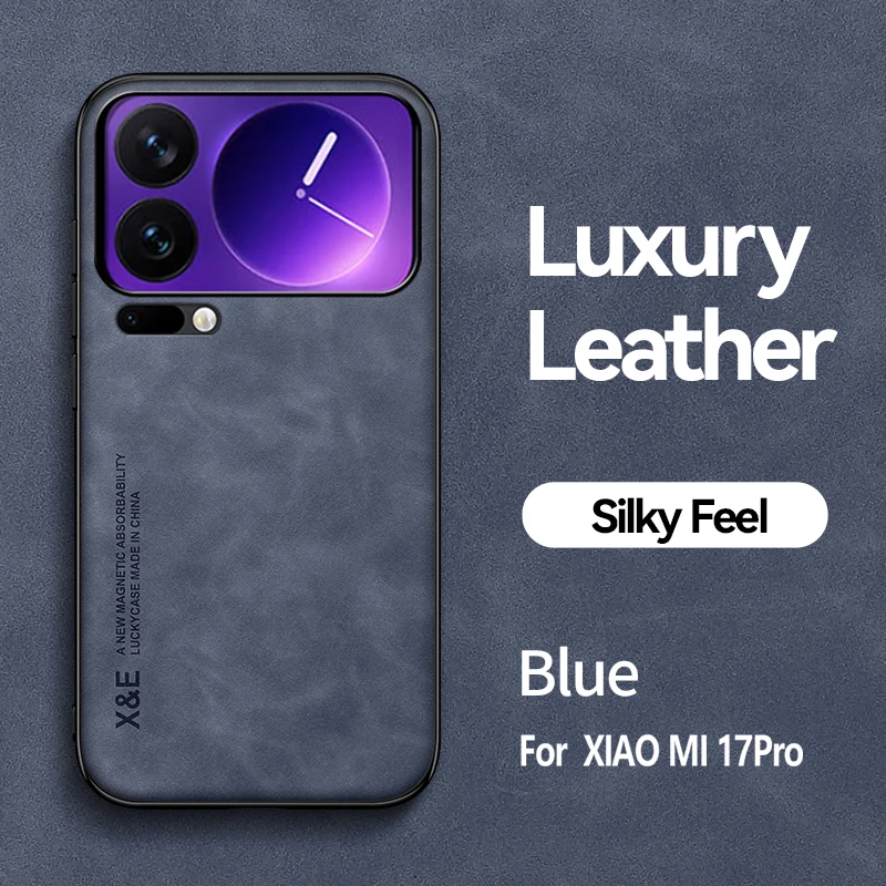 Premium PU Leather Magnetic Car Holder Case with Built-in Iron Protection