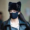 New Winter Imitation Rabbit Fur Trend Personality Pin Decorative Pullover Hat Women's Plush Warm Ear Protector Cloud Beanie Cap 1