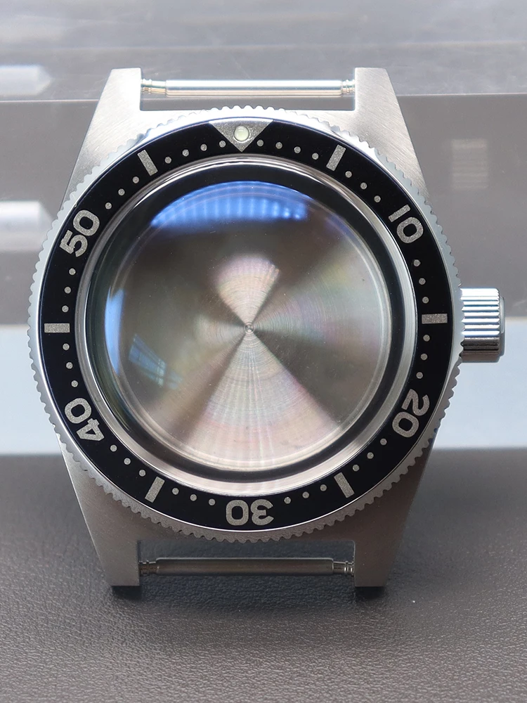 Premium Silver 40mm Diving Watch Case with Alloy Bezel and AR Sapphire Glass