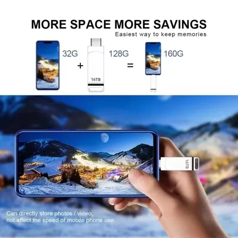 High-Speed 512GB USB 3.2 Dual-Interface Waterproof Flash Drive