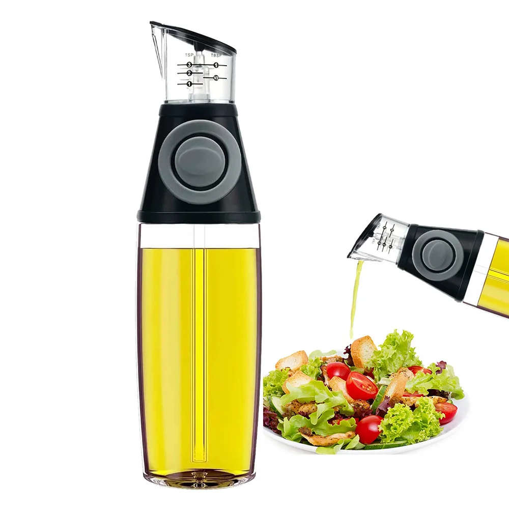 Quantitative oil bottle press type quantitative oil pot control health pot glass leak proof household inverted bottle