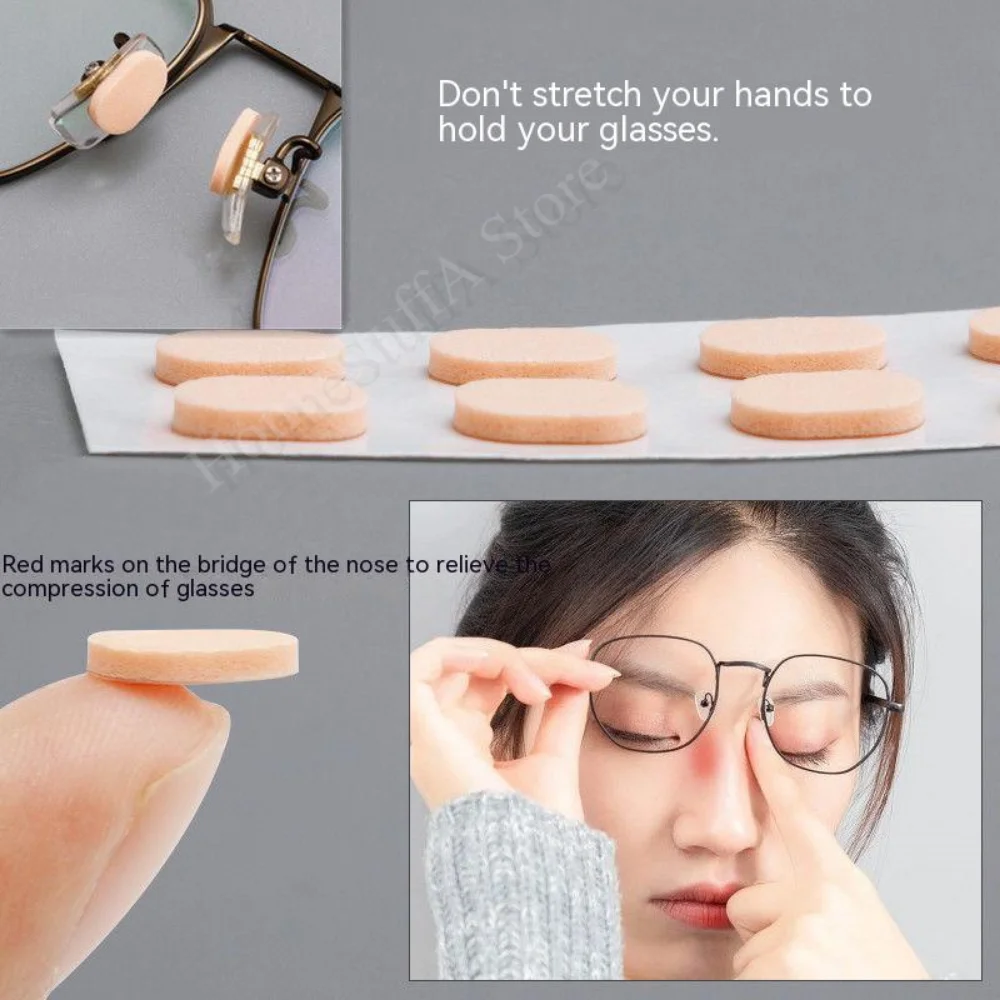 40pc Thin EVA Sponge Eyeglasses Nosepads Self Adhesive Soft Foam Non-slip Glasses Nose Bridge Pads Eyeglass Nose Protector Pads
