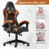 Gaming Chair Office Chair Ergonomic PU Leather Computer Desk Chair with Headrest and Lumbar Support Game Chairs Racing Chair 3